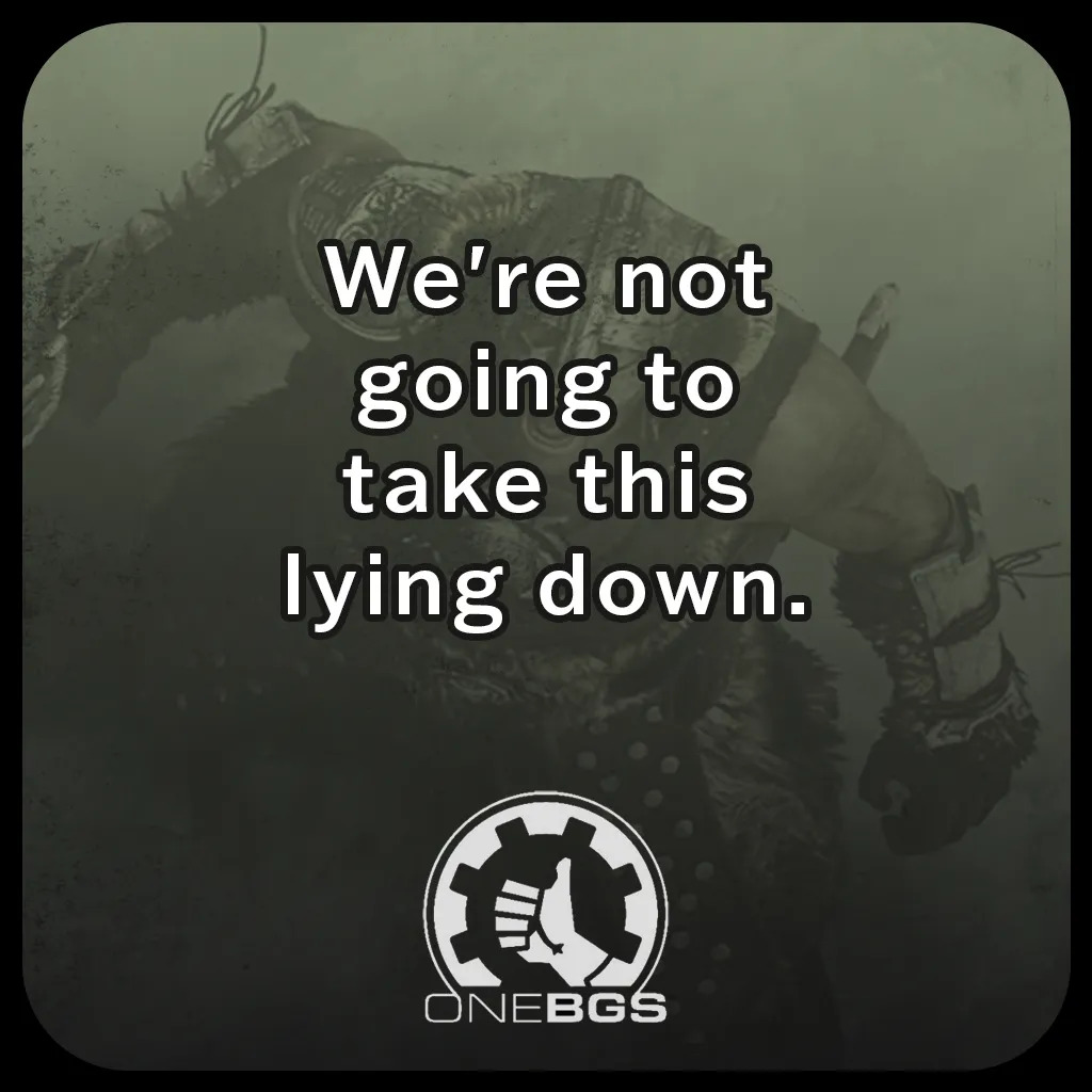 We're not going to take this lying down.