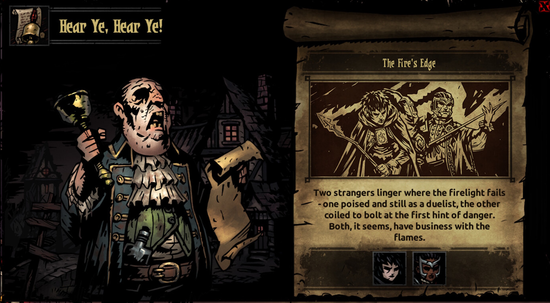Darkest Dungeon: The Fire's Edge DLC screen